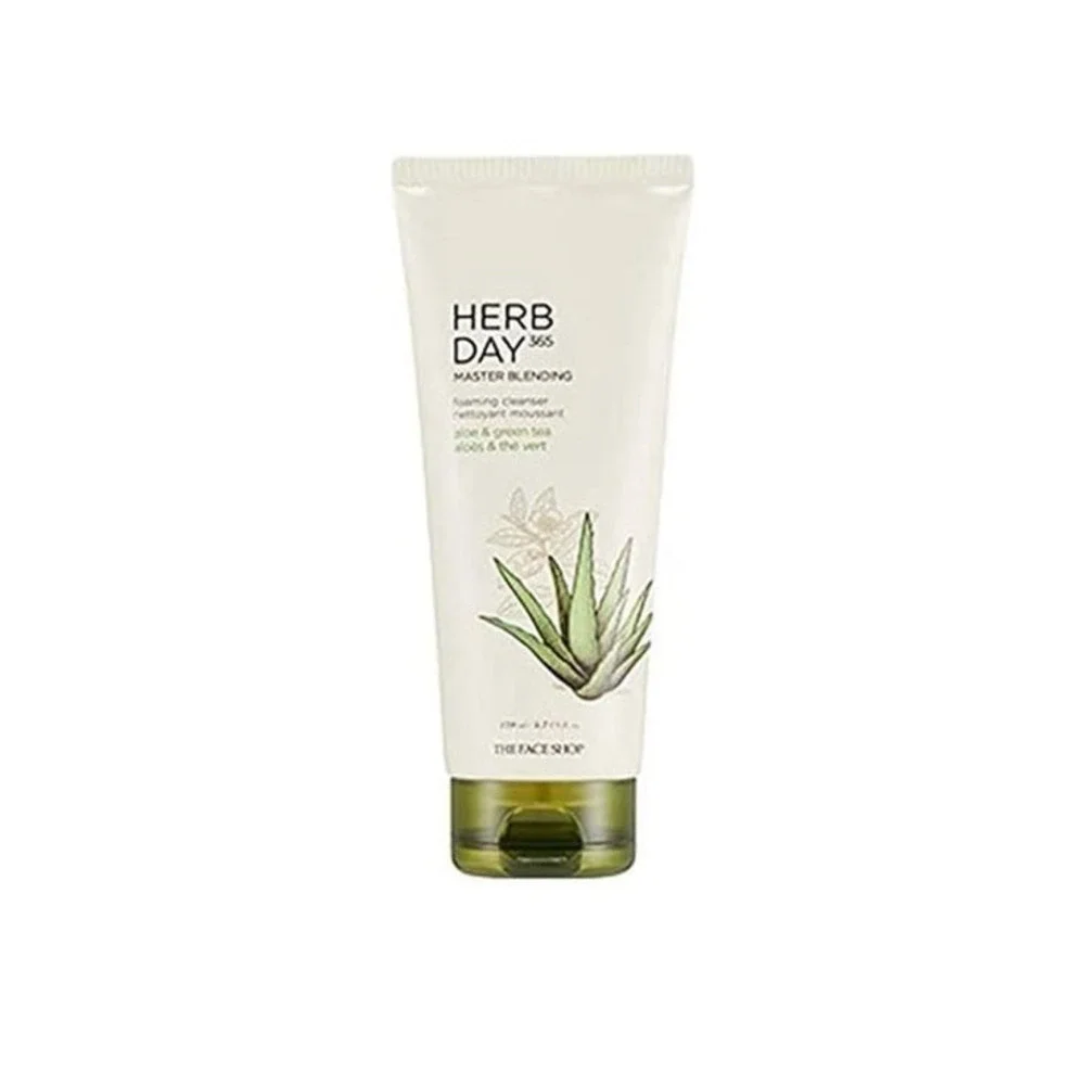 New The Face Shop Herb Day 365 Master Blending Cleansing Foam Aloe & Green Tea F